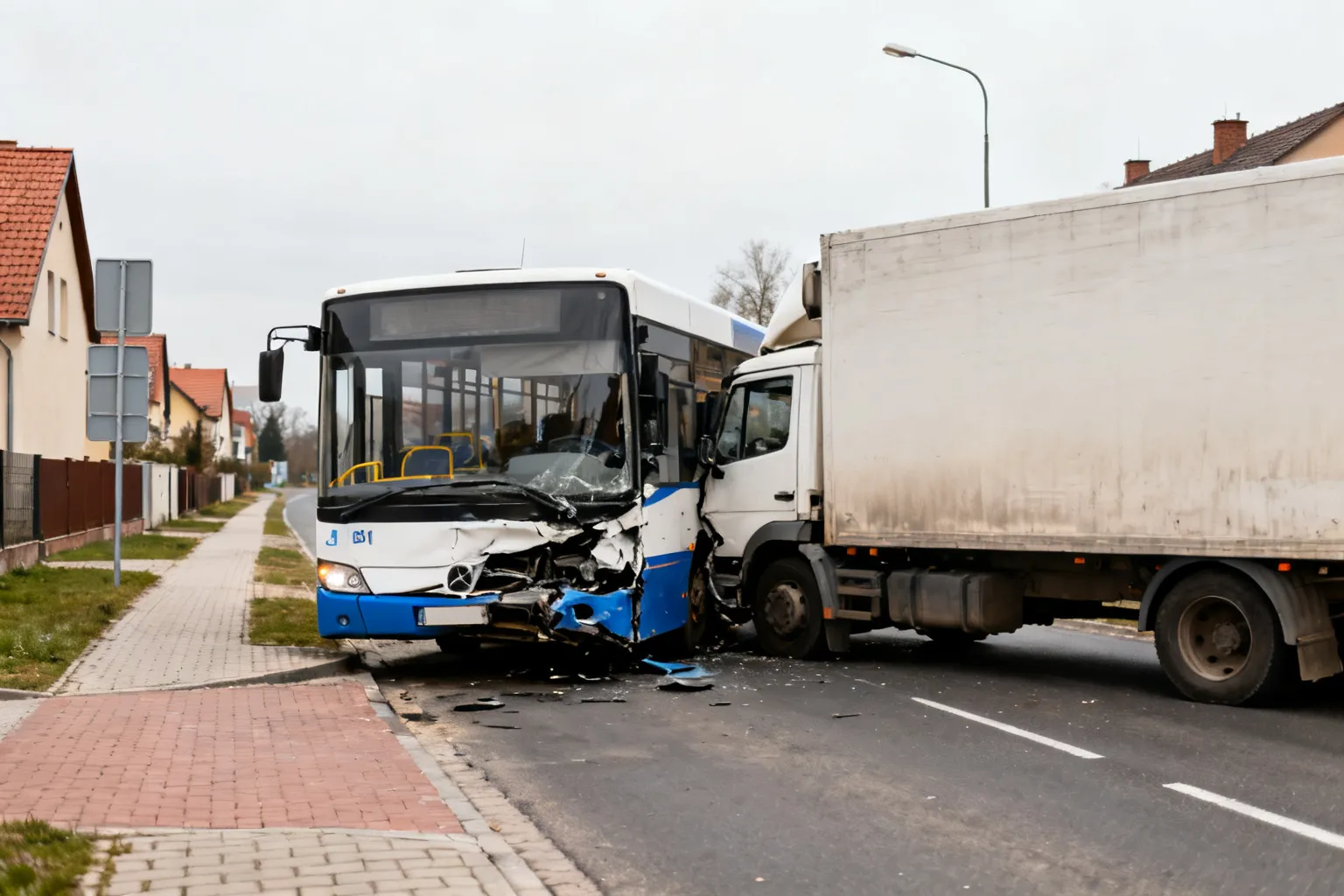Wypadek A1 koło Radomska: bus uderzył w ciężarówkę, zginęła jedna osoba