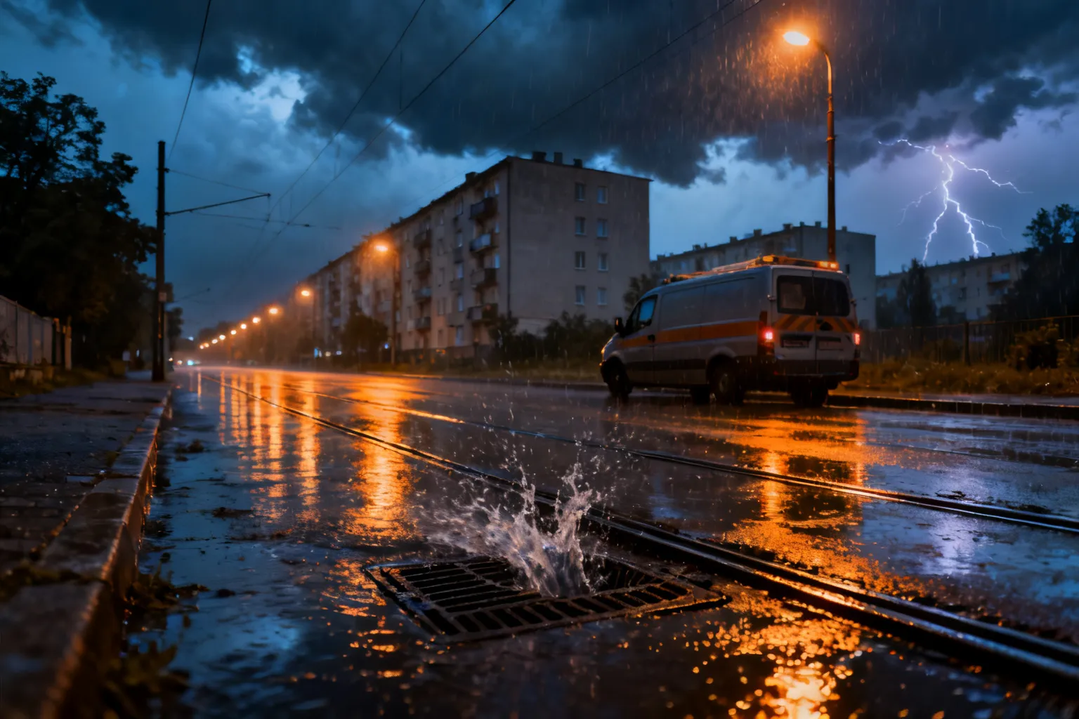 Burze i ulewy w Łodzi nocą 9/10 września — IMGW ostrzega