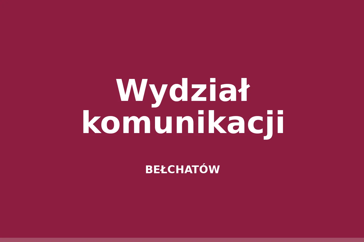 Wydział komunikacji